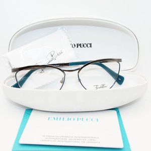 NEW EMILIO PUCCI EP2150 52-15-135 033 GUNMETAL CAT EYE EYEGLASSES